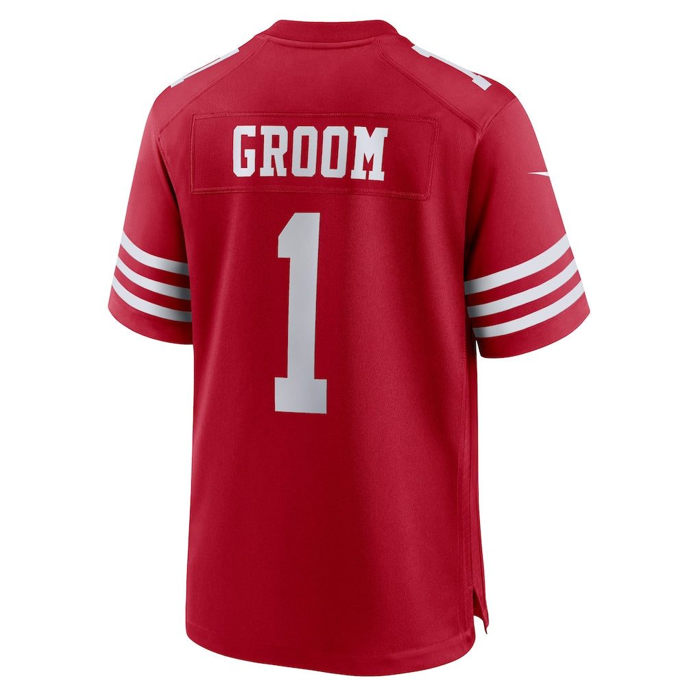 Elroe SF.49ers #1 Groom Scarlet Game Jersey