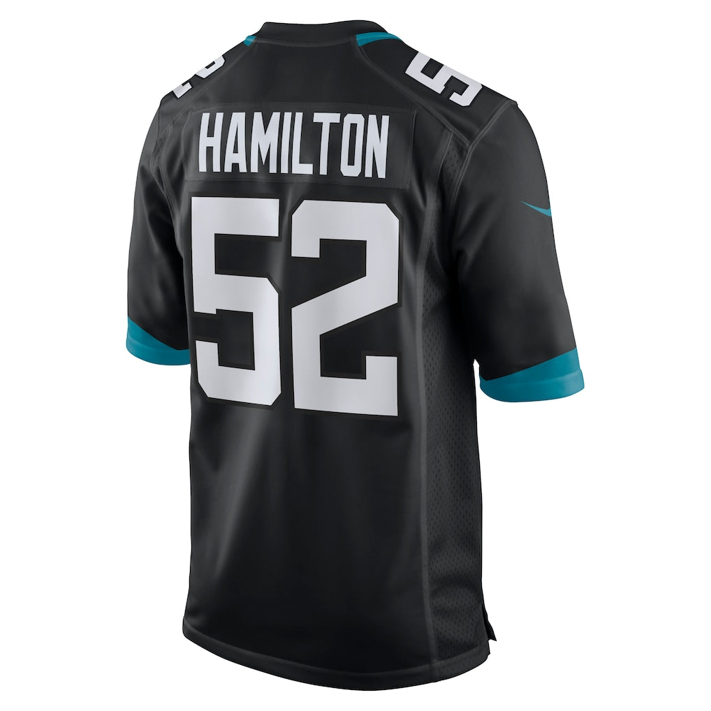 Elroe J.Jaguars #52 DaVon Hamilton Black Game Jersey