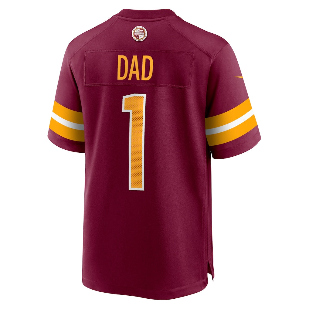Elroe W.Commanders #1 Dad Burgundy Game Jersey