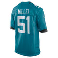 Elroe J.Jaguars #51 Ventrell Miller Teal Game Jersey