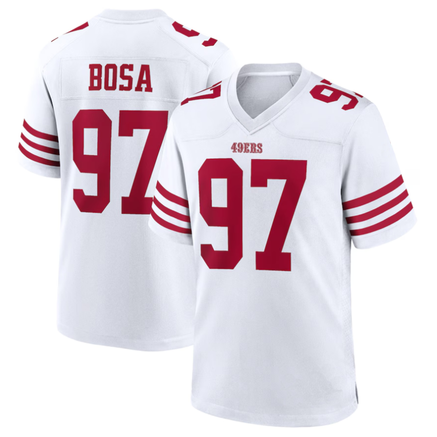 Elroe SF.49ers #97 Nick Bosa Player White Game Stitched Jerseys