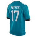 Elroe J.Jaguars #17 Tim Patrick Teal Team Game Jersey