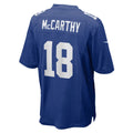 Elroe NY.Giants #18 J.J. McCarthy Royal Team Game Jersey
