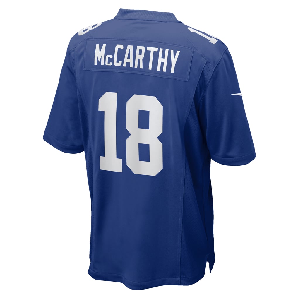 Elroe NY.Giants #18 J.J. McCarthy Royal Team Game Jersey