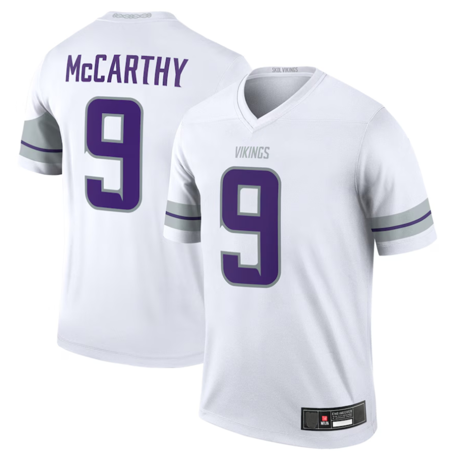 Elroe #9 J.J. McCarthy Player MN.Vikings White Alternate Legend Stitched Jerseys