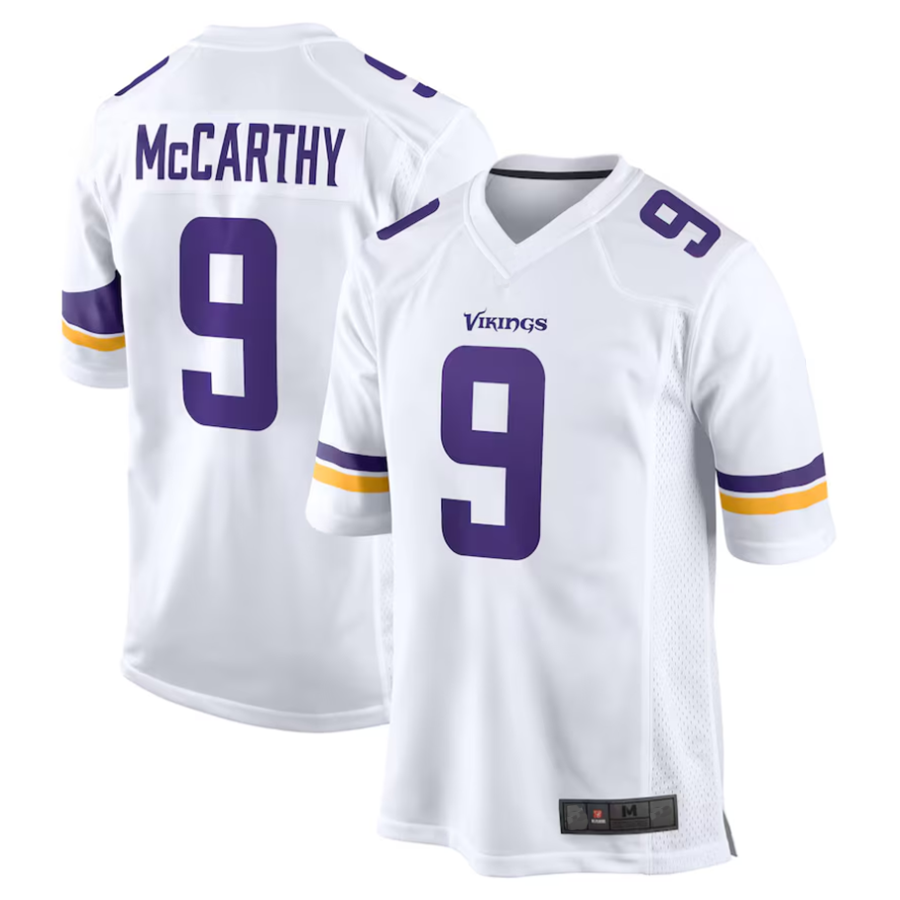 Elroe #9 J.J. McCarthy Player MN.Vikings White Game Stitched Jerseys
