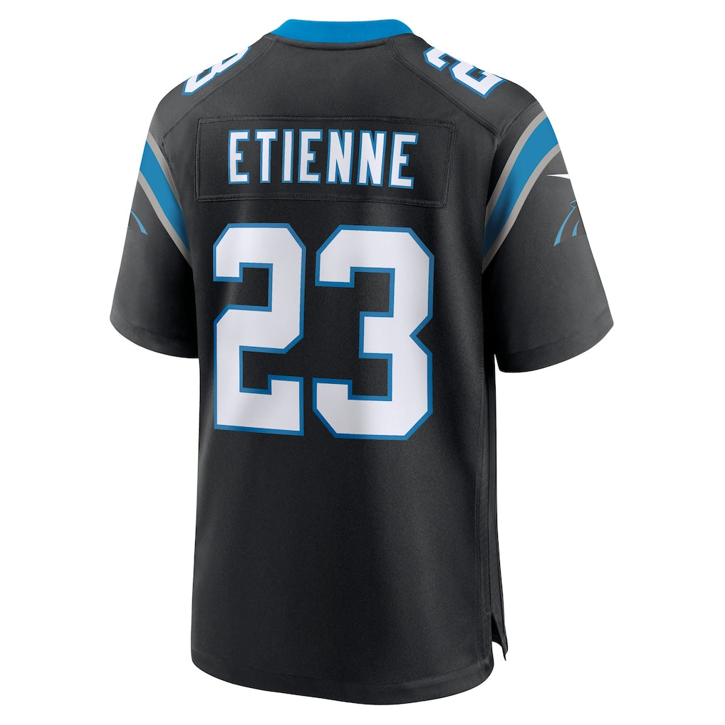 Elroe C.Panthers #23 Trevor Etienne Black Team Game Jersey