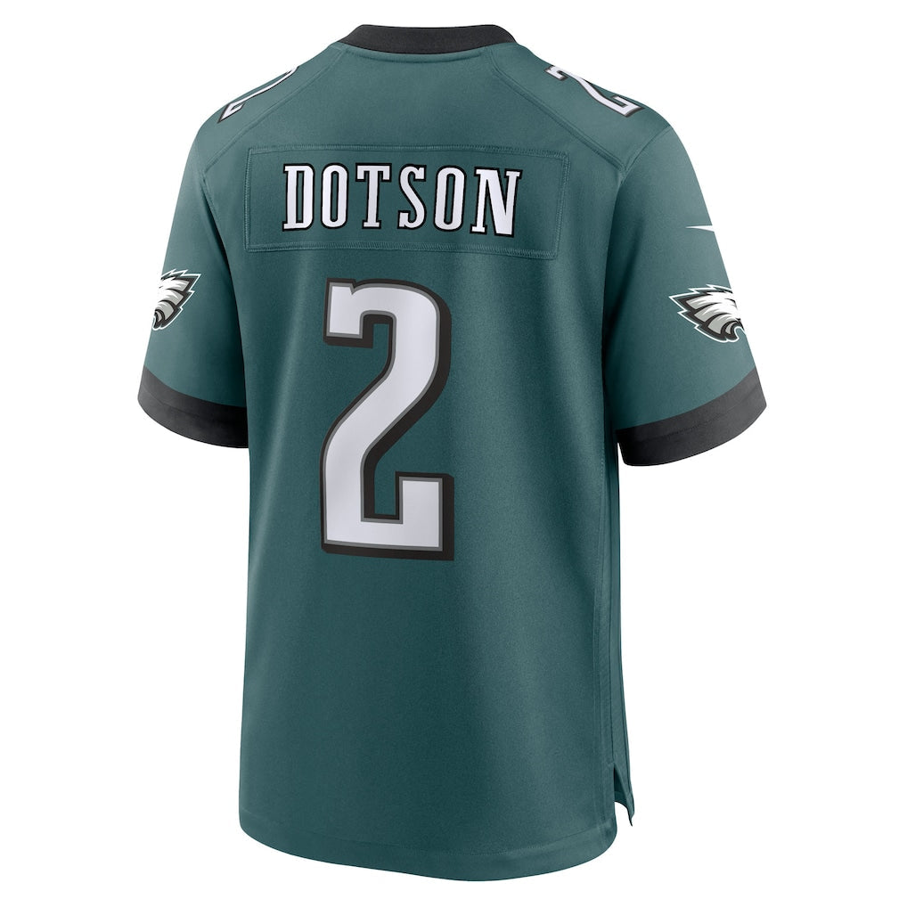 Elroe P.Eagles #2 Jahan Dotson Midnight Green Team Game Jersey