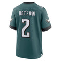 Elroe P.Eagles #2 Jahan Dotson Midnight Green Team Game Jersey