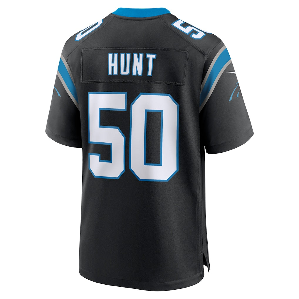 Elroe C.Panthers #50 Robert Hunt Black Retired Player Jersey