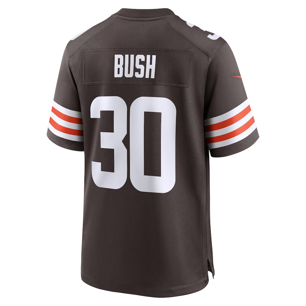 Elroe C.Browns #30 Devin Bush Brown Game Jersey