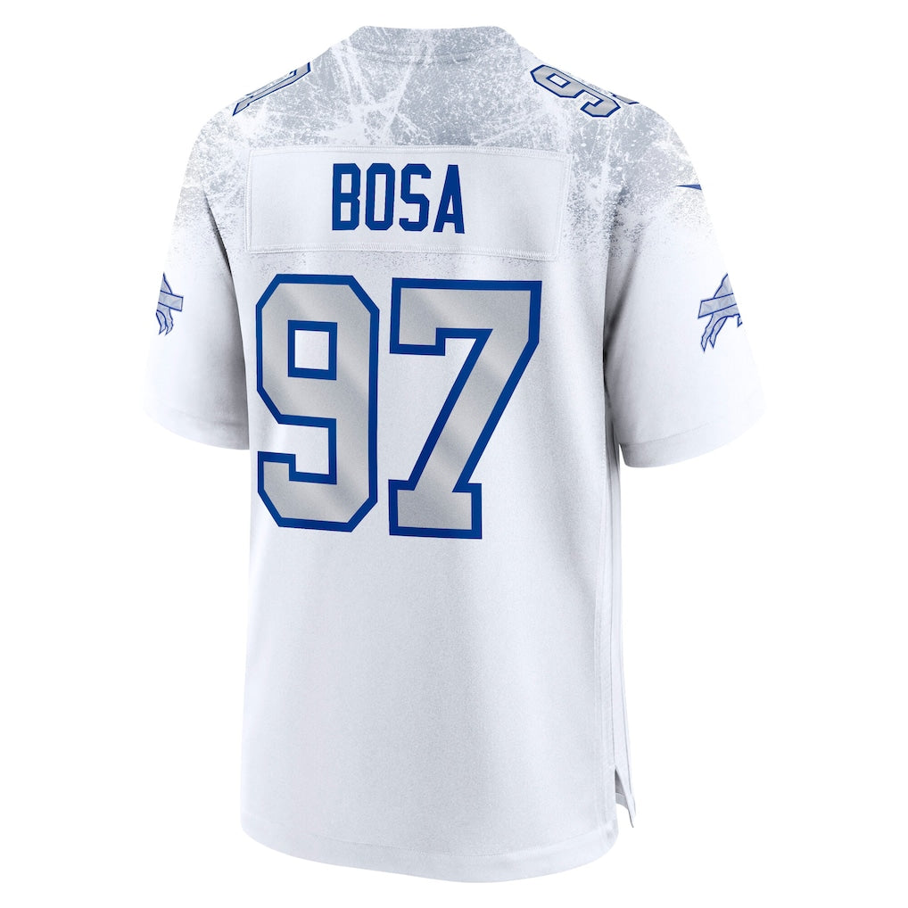 Elroe B.Bills #97 Joey Bosa White 2025 Rivalries Collection Game Jersey