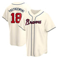 Elroe A.Braves #18 Mike Yastrzemski player Cream Replica Alternate Stitched Jerseys
