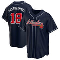 Elroe A.Braves #18 Mike Yastrzemski player Navy Replica Alternate Stitched Jerseys