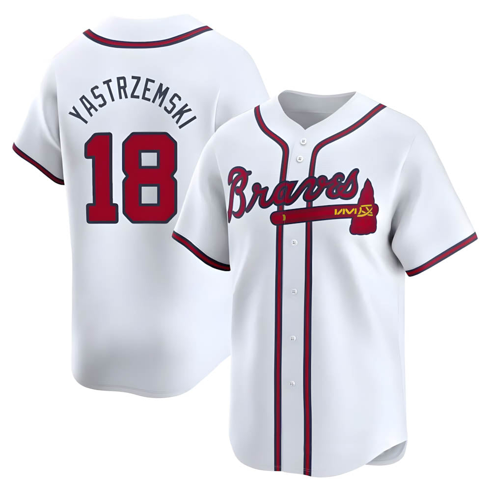 Elroe A.Braves #18 Mike Yastrzemski player White Limited Home Stitched Jerseys