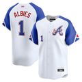 Elroe A.Braves #1 Ozzie Albies Player Blue City Connect Stitched Jerseys