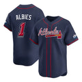 Elroe A.Braves #1 Ozzie Albies Player Navy Limited 2025 Speedway Classic Alternate Stitched Jerseys