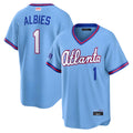 Elroe A.Braves #1 Ozzie Albies Player Powder Blue 2026 City Connect T shirt Stitched Jerseys