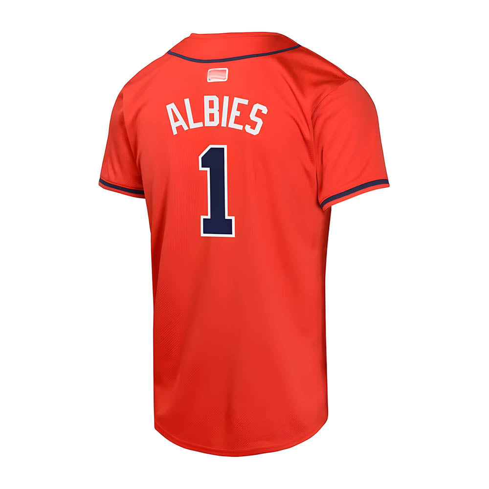 Elroe A.Braves #1 Ozzie Albies Player Red Limited Stitched Jerseys