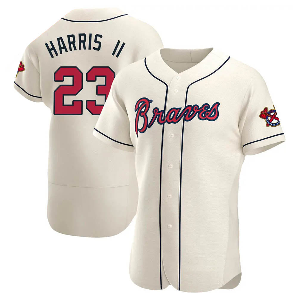 Elroe A.Braves #23 Michael Harris II player Cream Authentic Alternate Stitched Jerseys
