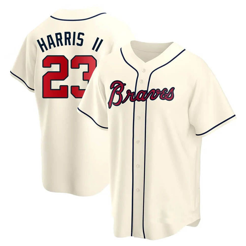 Elroe A.Braves #23 Michael Harris II player Cream Replica Alternate Stitched Jerseys