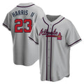 Elroe A.Braves #23 Michael Harris II player Gray Replica Road Stitched Jerseys