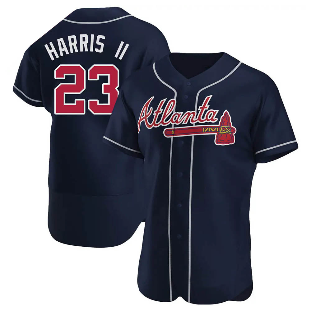 Elroe A.Braves #23 Michael Harris II player Navy Authentic Alternate Stitched Jerseys