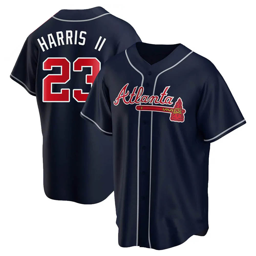 Elroe A.Braves #23 Michael Harris II player Navy Replica Alternate Stitched Jerseys