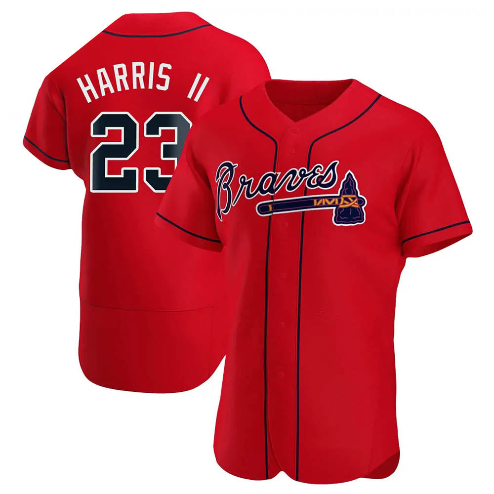 Elroe A.Braves #23 Michael Harris II player Red Authentic Alternate Stitched Jerseys