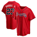 Elroe A.Braves #23 Michael Harris II player Red Replica Alternate Stitched Jerseys