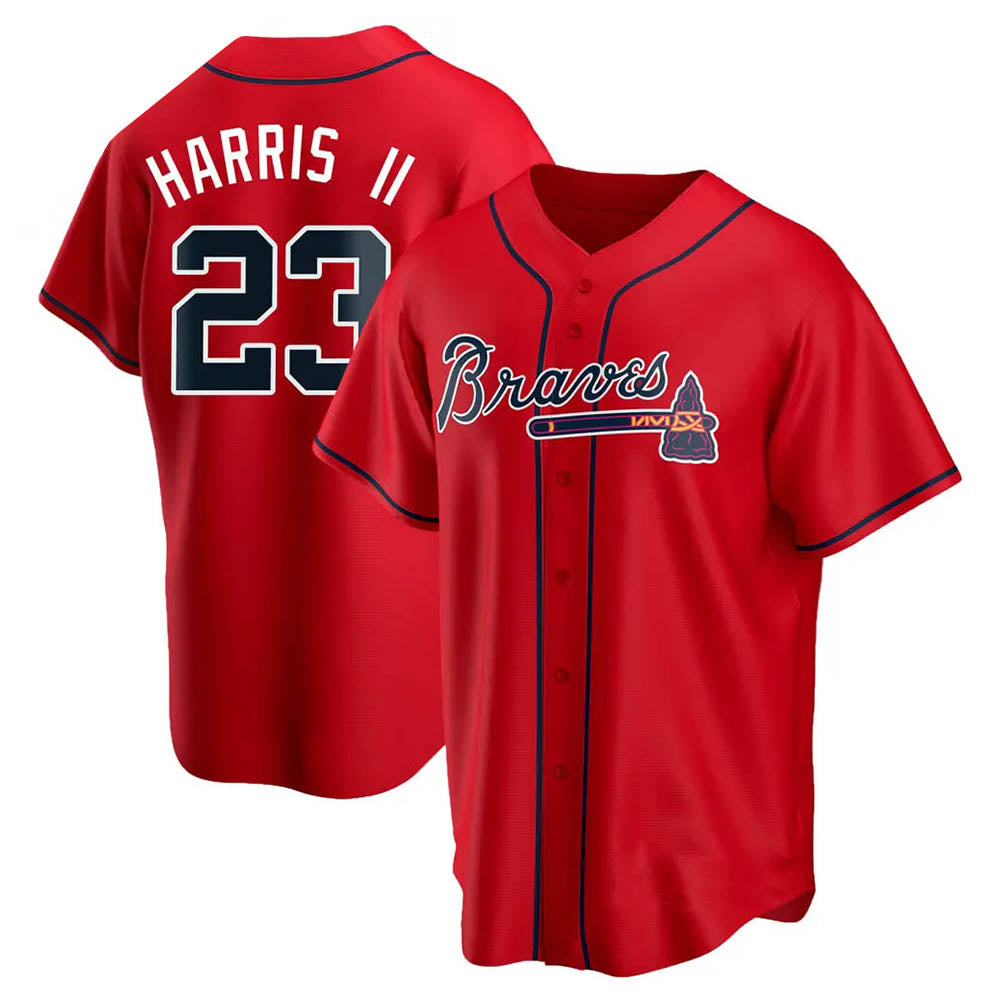 Elroe A.Braves #23 Michael Harris II player Red Replica Alternate Stitched Jerseys