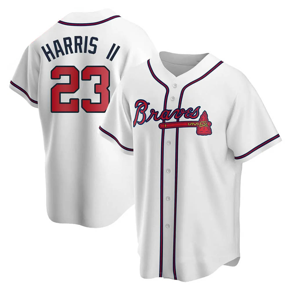Elroe A.Braves #23 Michael Harris II player White Replica Home Stitched Jerseys