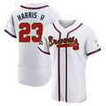 Elroe A.Braves #23 Michael Harris II player White&Gold Authentic Program Stitched Jerseys