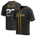 Elroe A.Braves #27 Austin Riley Player Black&Gold Replica en Alternate Stitched Jerseys