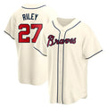 Elroe A.Braves #27 Austin Riley Player Cream Replica Alternate Stitched Jerseys