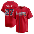 Elroe A.Braves #27 Austin Riley Player Red Limited Alternate Stitched Jerseys