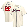 Elroe A.Braves #28 Matt Olson Player Cream Replica Alternate Stitched Jerseys