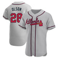 Elroe A.Braves #28 Matt Olson Player Gray Authentic Road Stitched Jerseys