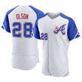 Elroe A.Braves #28 Matt Olson Player White Authentic City Connect Stitched Jerseys