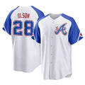 Elroe A.Braves #28 Matt Olson Player White Replica City Connect Stitched Jerseys