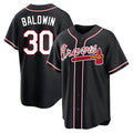Elroe A.Braves #30 Drake Baldwin player Black Replica Fashion Out Stitched Jerseys
