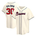 Elroe A.Braves #30 Drake Baldwin player Cream Replica Alternate Stitched Jerseys