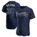 Elroe A.Braves #30 Drake Baldwin player Navy Authentic Alternate Team Stitched Jerseys