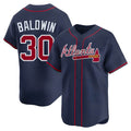 Elroe A.Braves #30 Drake Baldwin player Navy Limited Alternate Stitched Jerseys