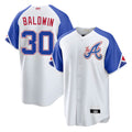 Elroe A.Braves #30 Drake Baldwin player White City Connect Stitched Jerseys