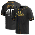 Elroe A.Braves #40 Reynaldo Lopez player Black & Gold Replica en Alternate Stitched Jerseys