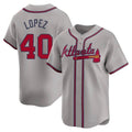 Elroe A.Braves #40 Reynaldo Lopez player Gray Limited Away Stitched Jerseys