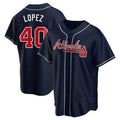 Elroe A.Braves #40 Reynaldo Lopez player Navy Replica Alternate Stitched Jerseys