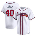 Elroe A.Braves #40 Reynaldo Lopez player White Limited Home Stitched Jerseys