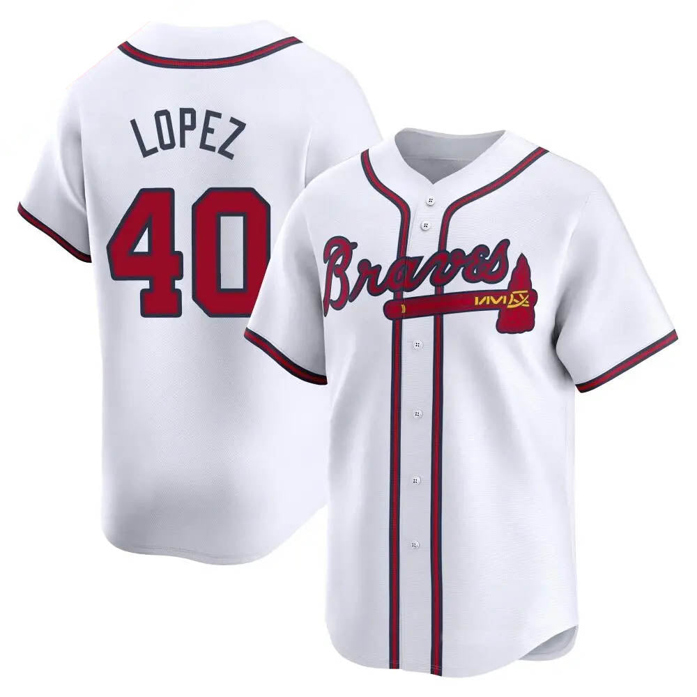 Elroe A.Braves #40 Reynaldo Lopez player White Limited Home Stitched Jerseys